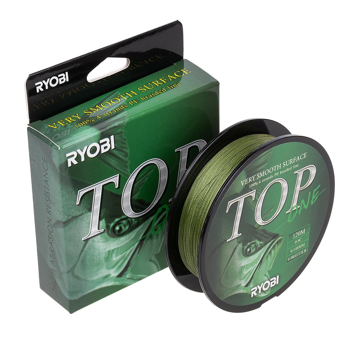 МП Шнур TOP PE4X-120M 0.8/d-0.148mm Dark green Ryobi - фото 1