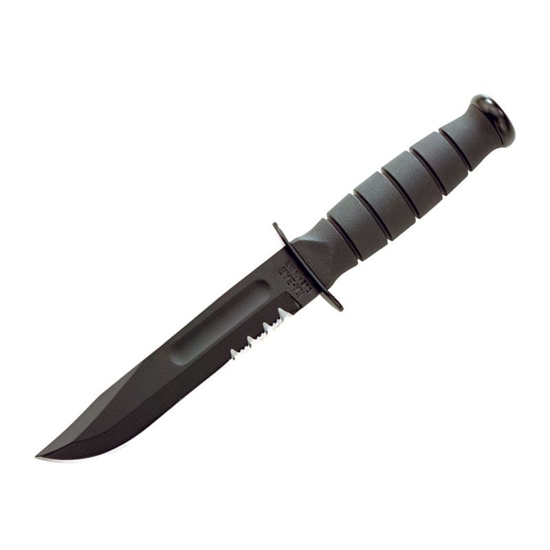 Нож Ka-Bar 1259 Short Black сталь 1095 серрейтор кратон 