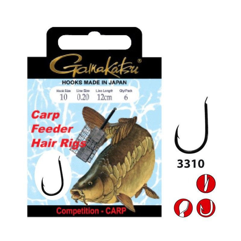 Крючок Gamakatsu с поводком Booklet carp hair 3310B 0,20мм 70см №10 - фото 1