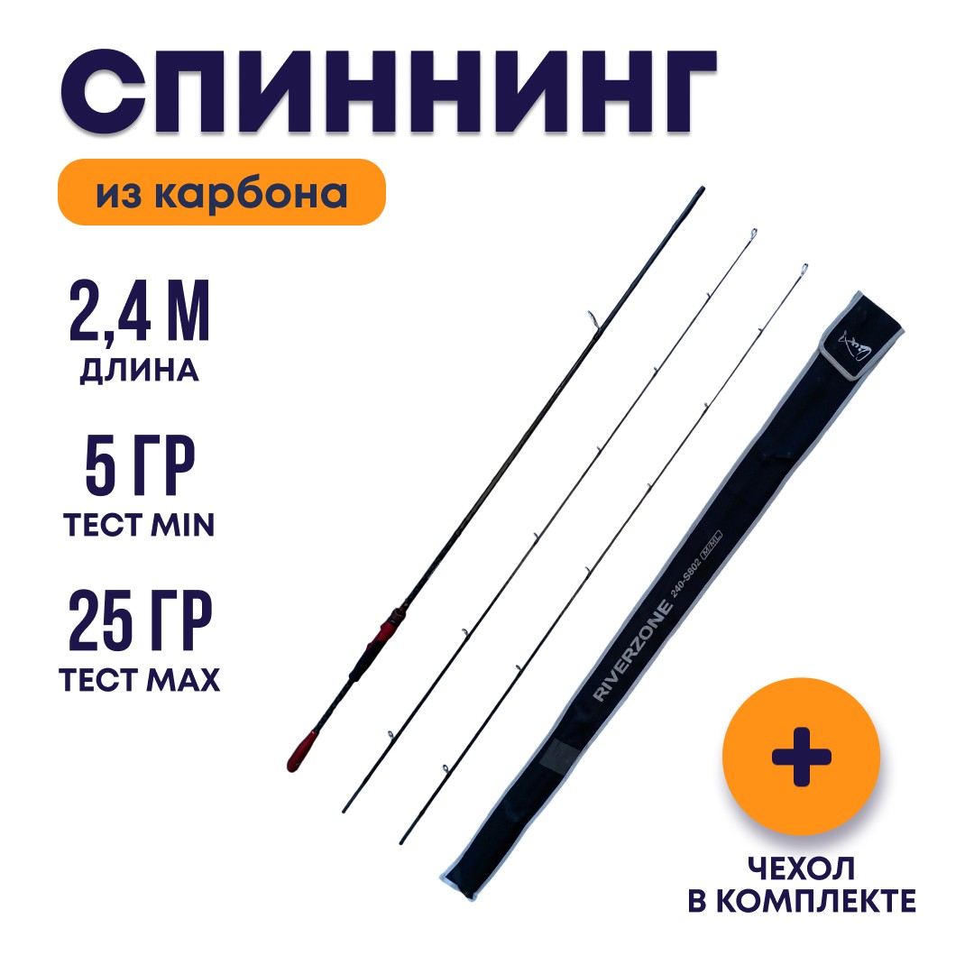 Спиннинг Riverzone Unispin S802 ML-M 5-21гр, 7-25гр 2,4м - фото 1