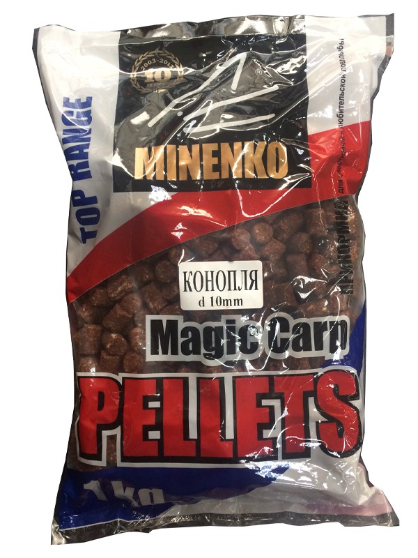 Пеллетс MINENKO Magic carp Конопля 10мм 1кг - фото 1