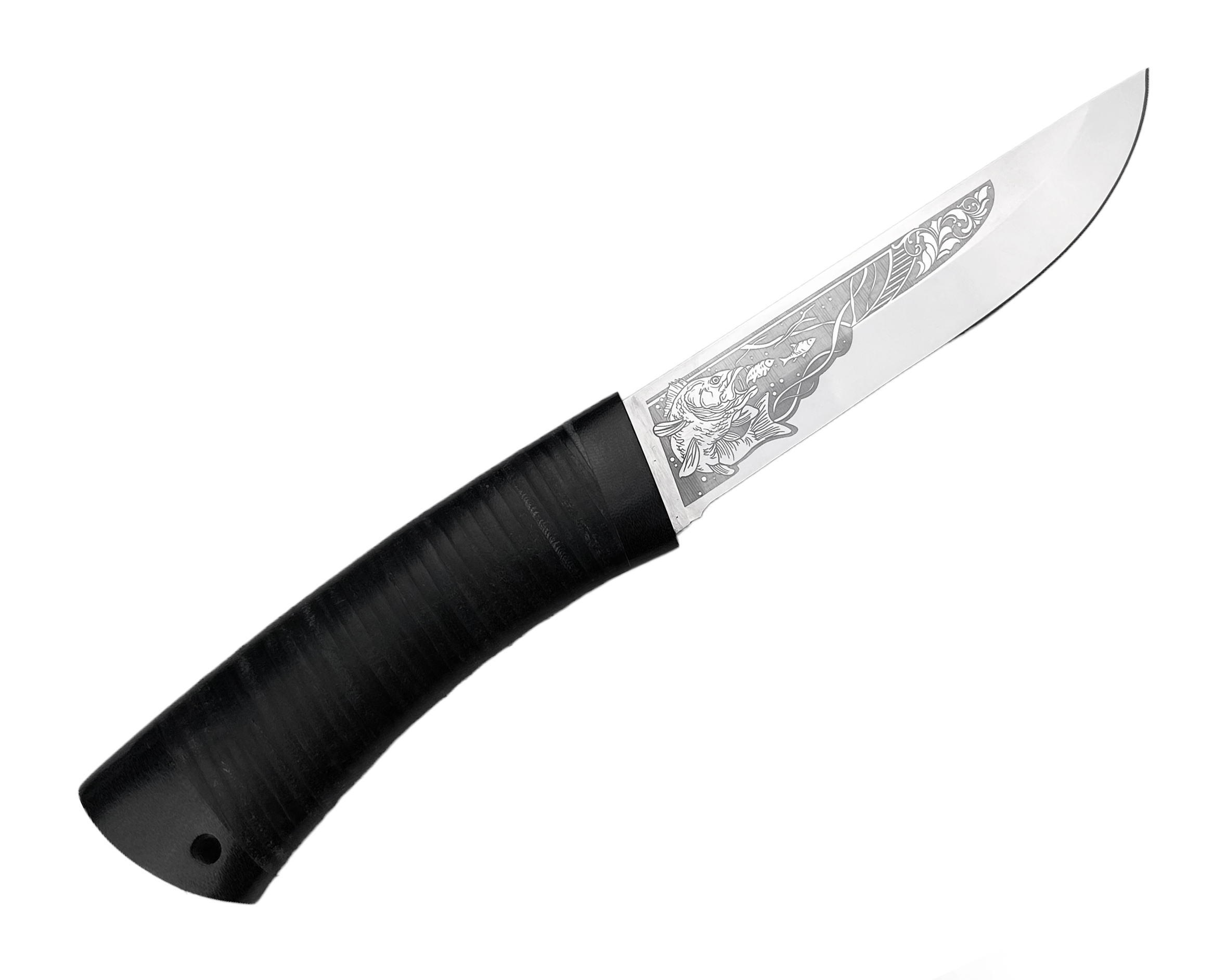 Нож Росоружие Риф 2 ЭИ-107 кожа рисунок - фото 1