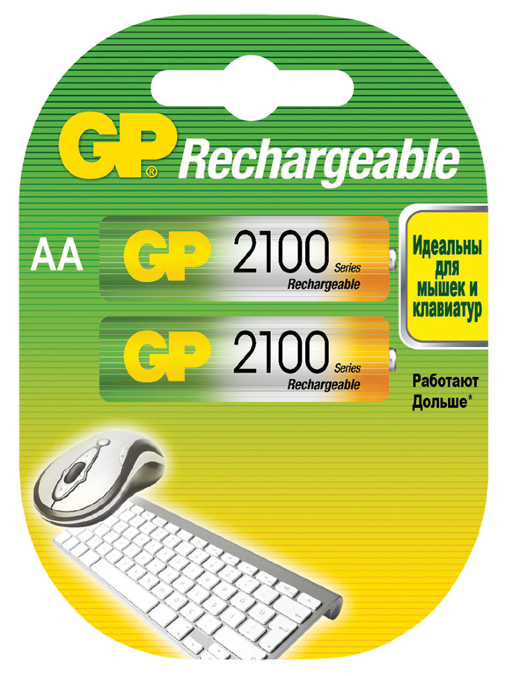 Аккумулятор GP AA 2100mAh  - фото 1