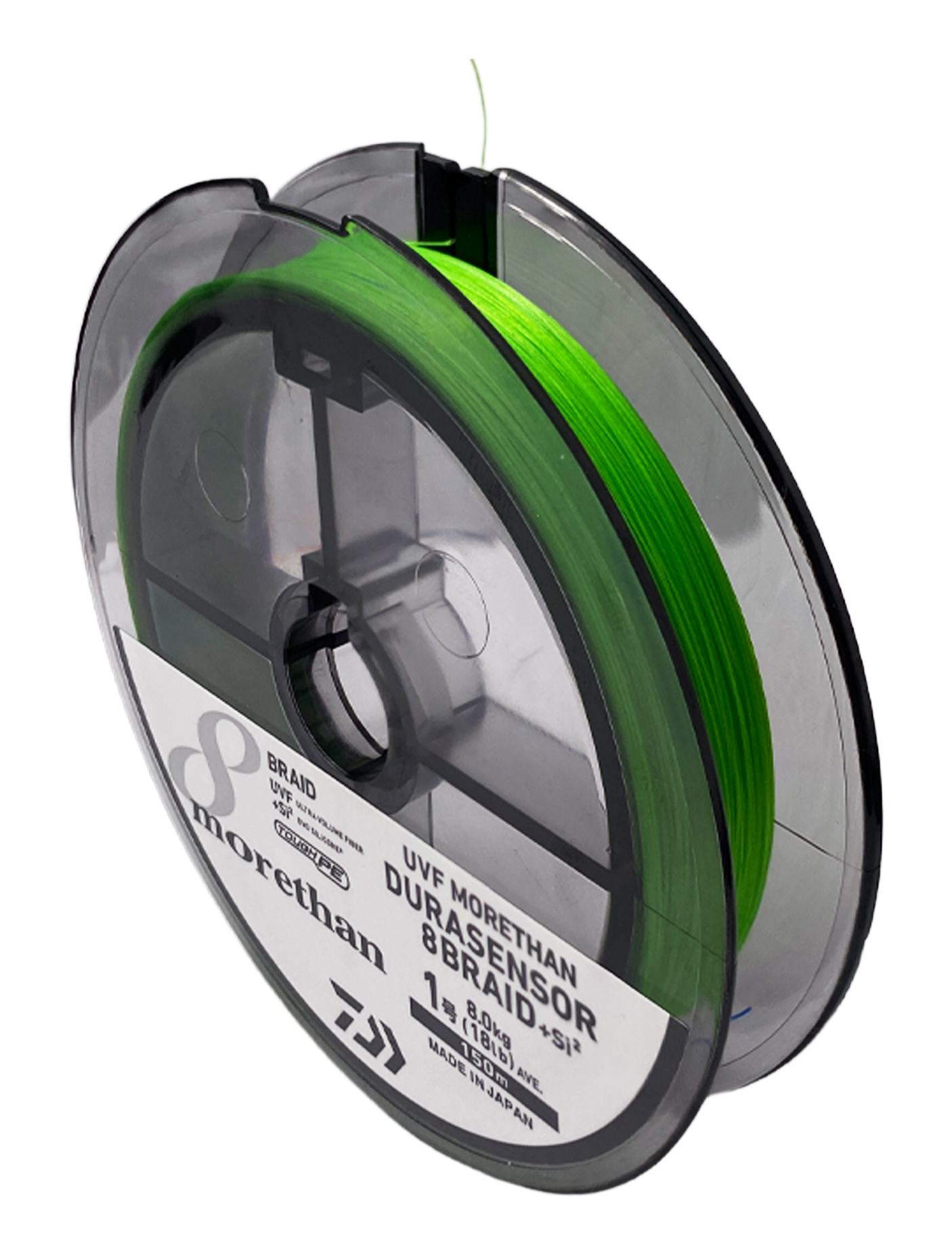 Шнур Daiwa UVF Morethan Dura sensor X8BRAID +SI2 PE 1,0 -150м Lime Green - фото 1