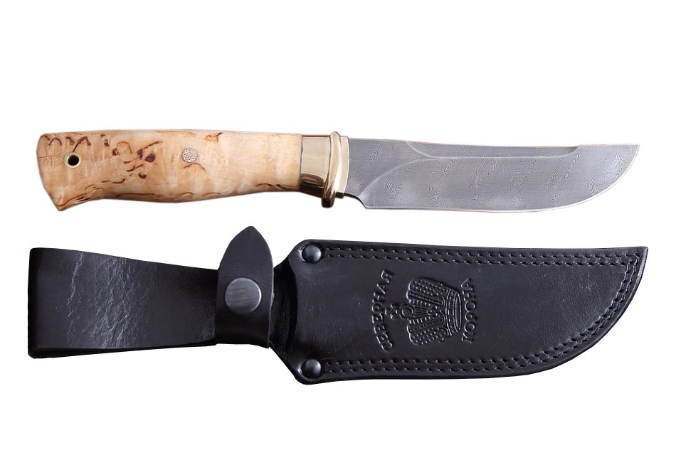 Нож Северная Корона Секач дамасская сталь карельская береза - фото 1