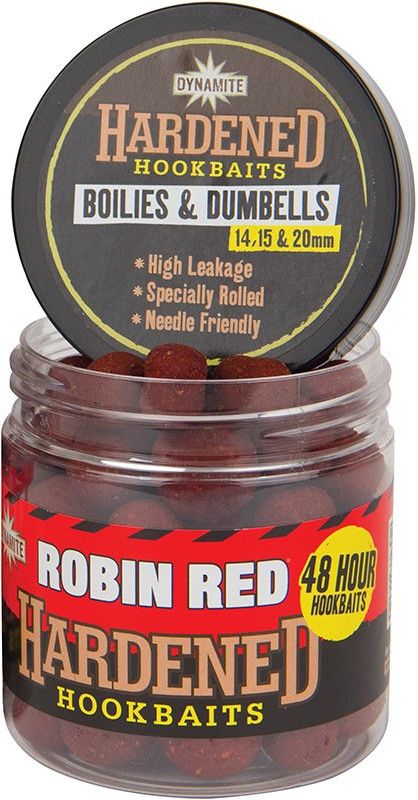 Бойлы Dynamite Baits Hardened Robin Red 15/20мм & dumbells 14 мм 100гр - фото 1