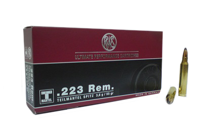 Патрон 223Rem RWS TM soft point pointed  3,6г - фото 1