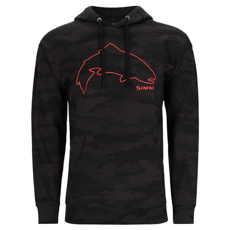 Толстовка Simms Trout Outline Hoody Woodland Camo Carbon  - фото 1