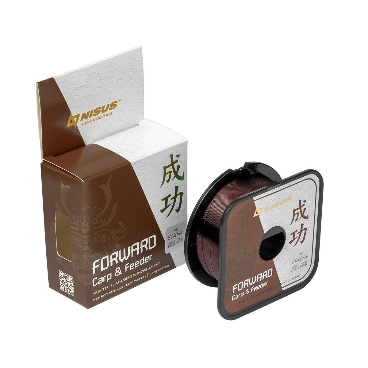 МП Леска FORWARD Carp & Feeder brown 0,437mm/100m Nylon (N-FСF-0437-100) Nisus - фото 1