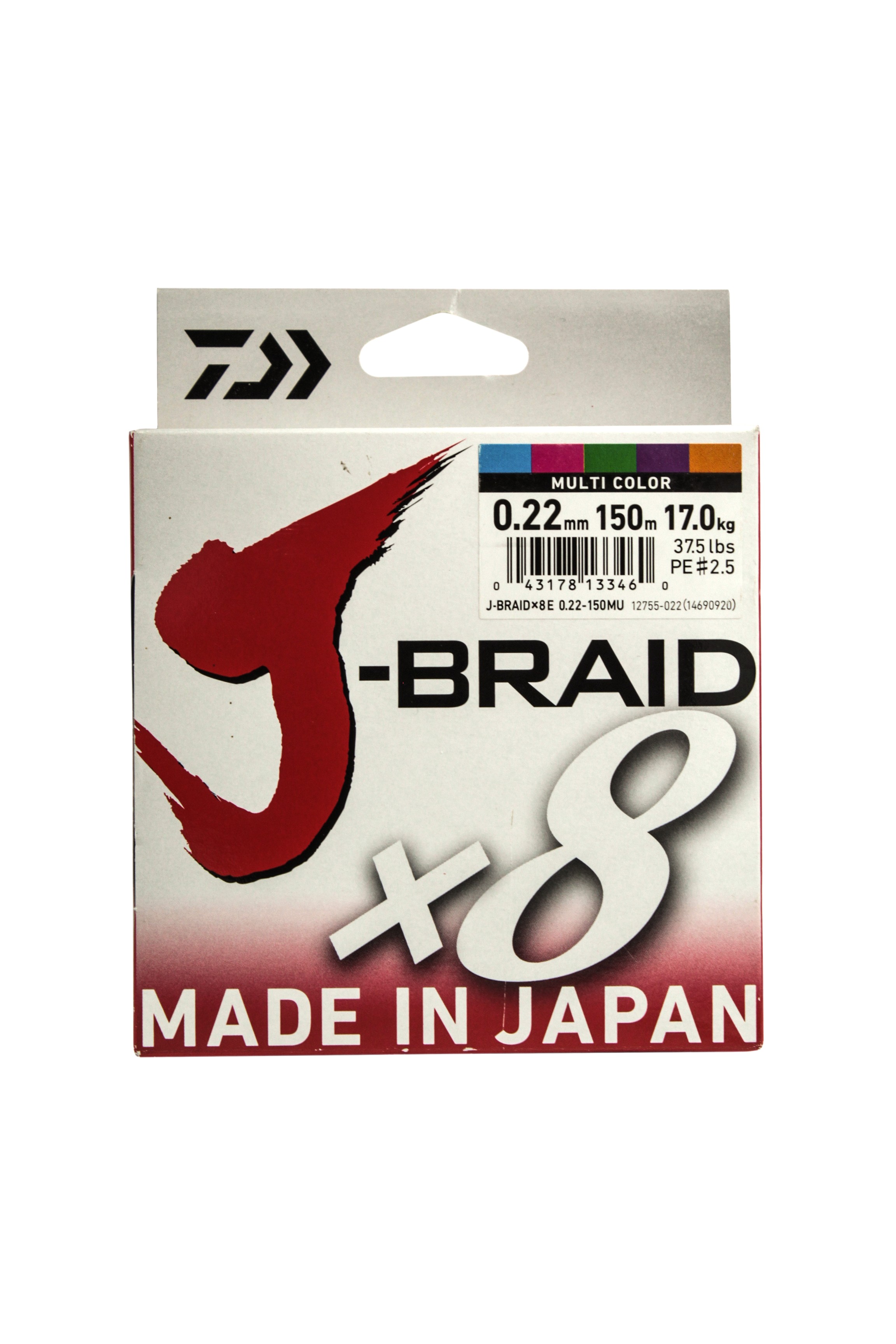 Шнур Daiwa J-Braid X8 0,22мм 150м multicolor