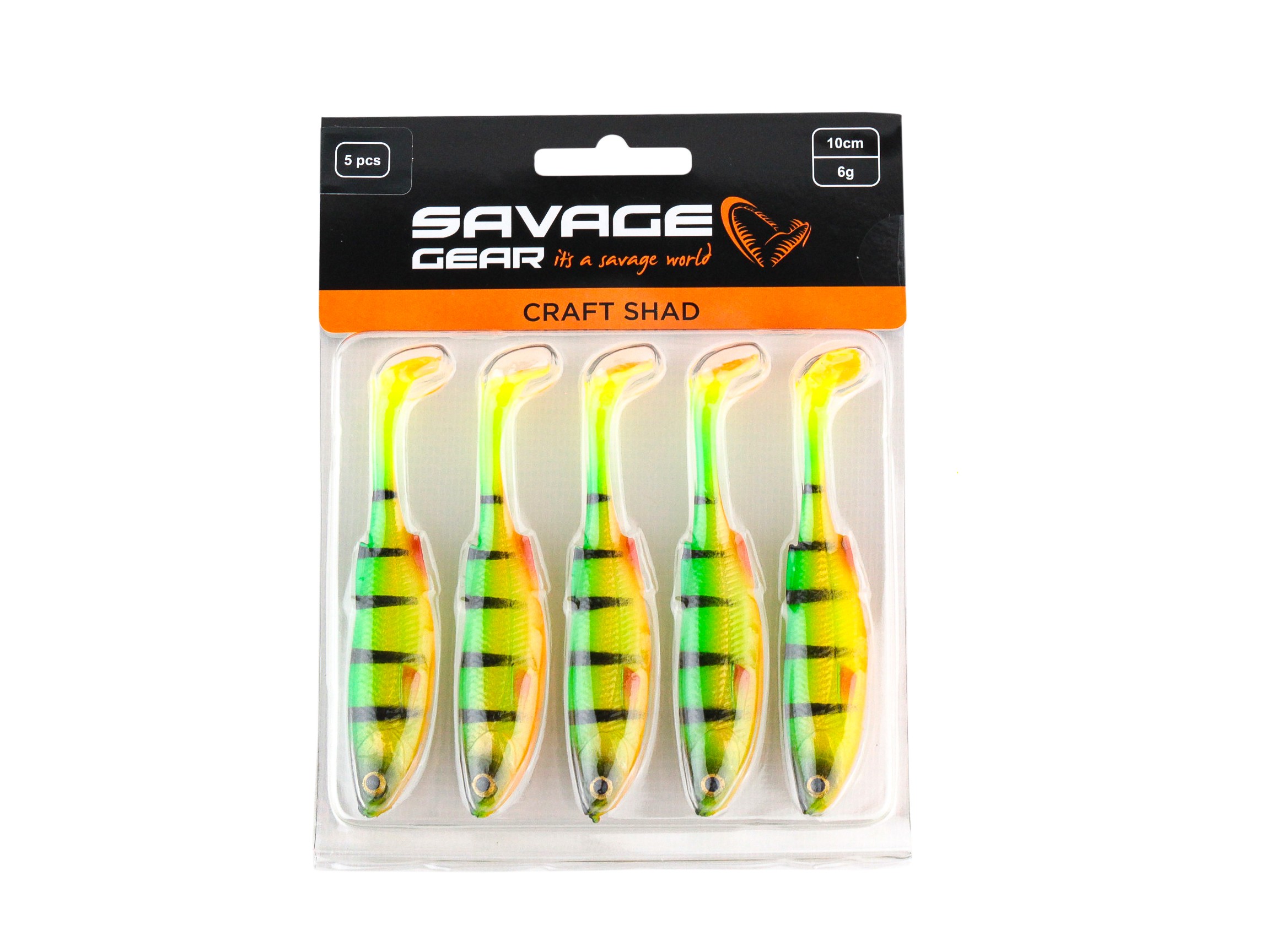 Приманка Savage Gear Craft shad 10см 6гр firetiger уп.5шт - фото 1