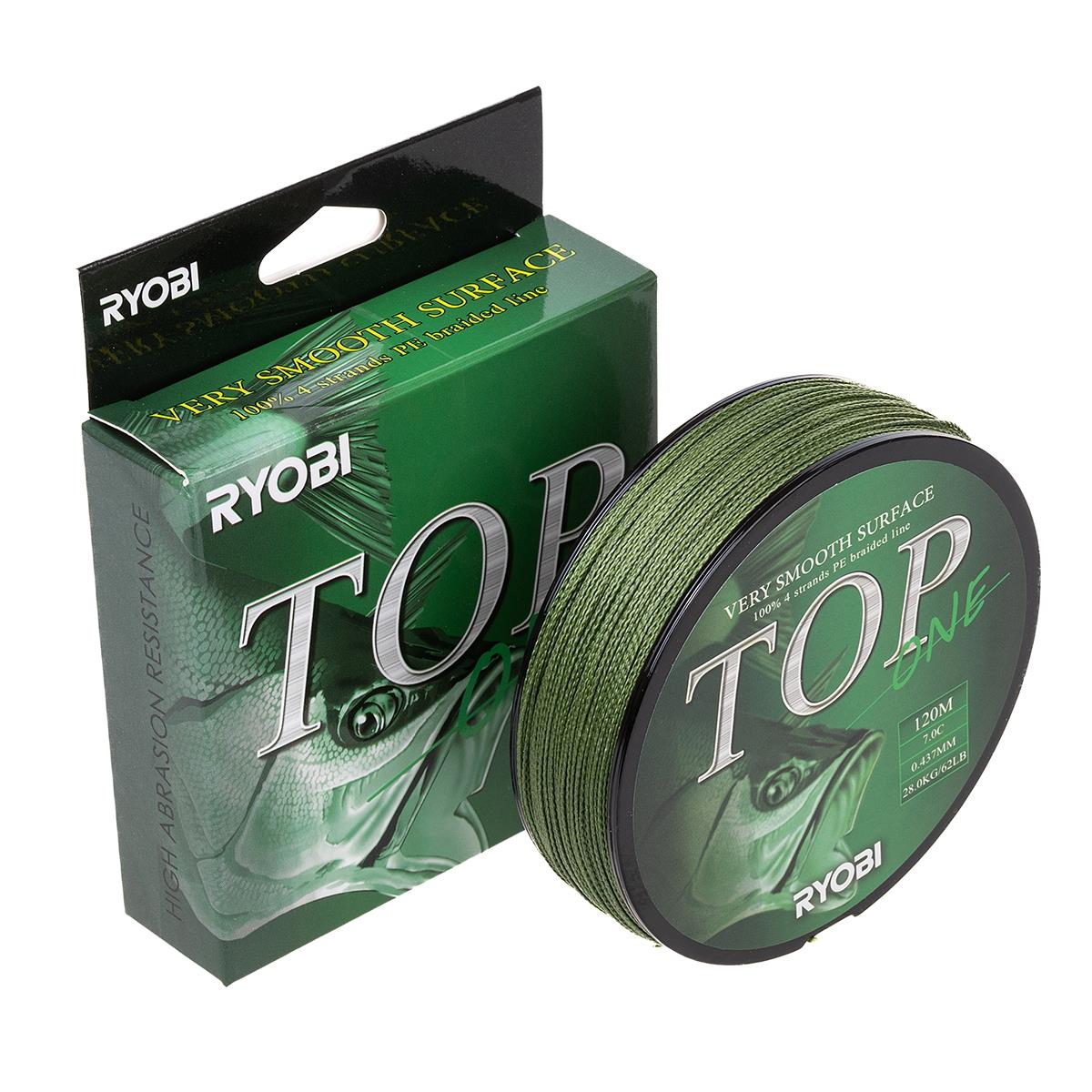 МП Шнур TOP PE4X-120M 7,0/d-0.437mm Dark green Ryobi - фото 1