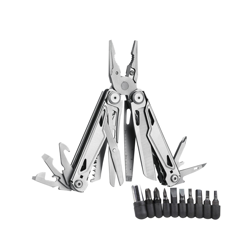 Мультитул Ganzo G303 24 в 1 серебристый с полноразмерными ножницами - фото 1