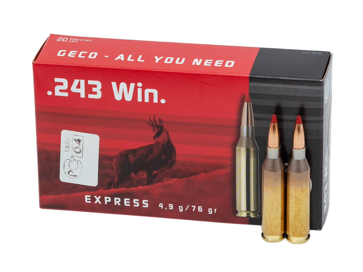 МП Патрон 243 Win Geco Express SP 4,9g 76gr - фото 1