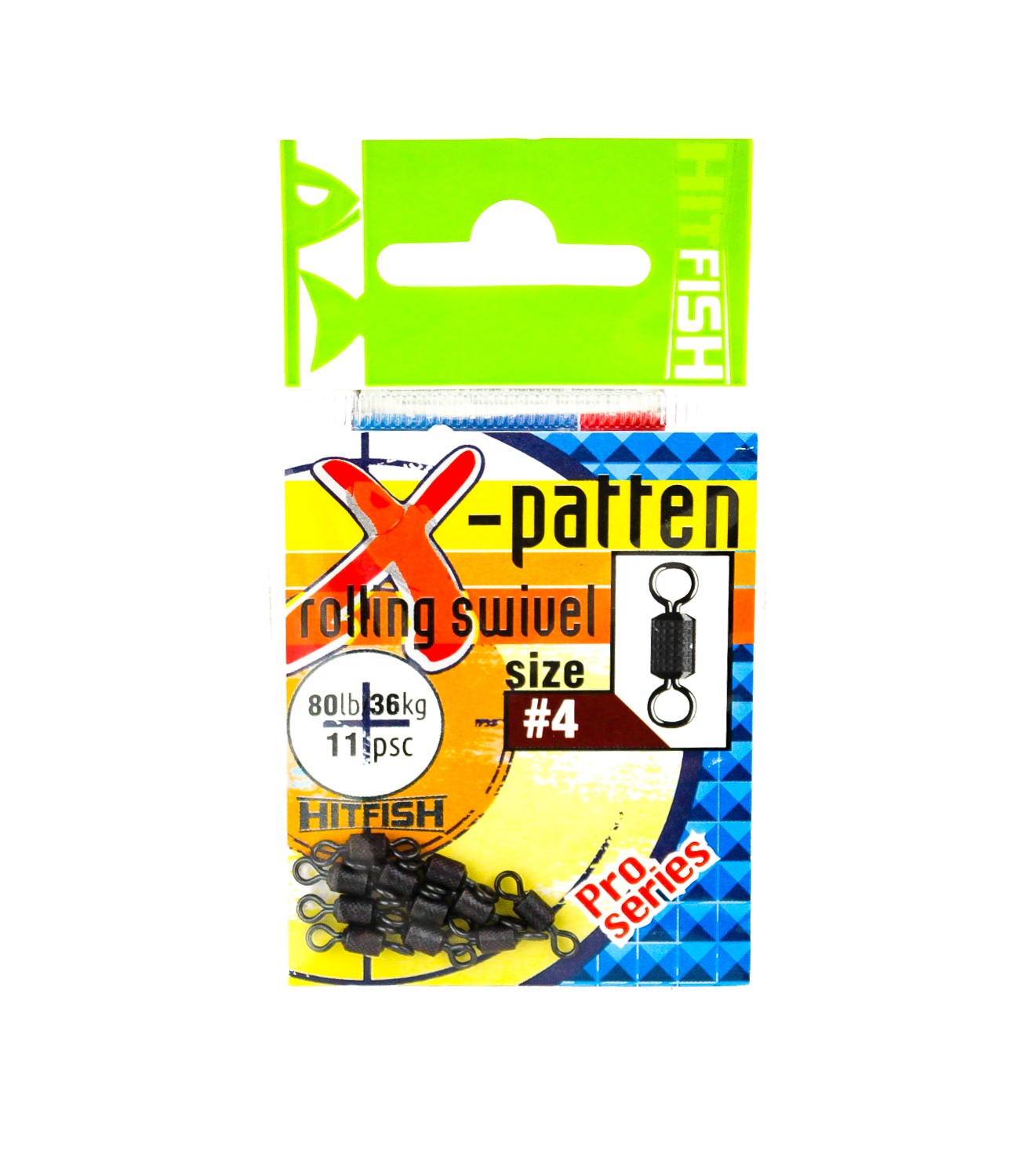 МП Вертлюг HITFISH X-Patten Rolling Swivel #04 (80lb/36kg) (11 шт/уп) - фото 1