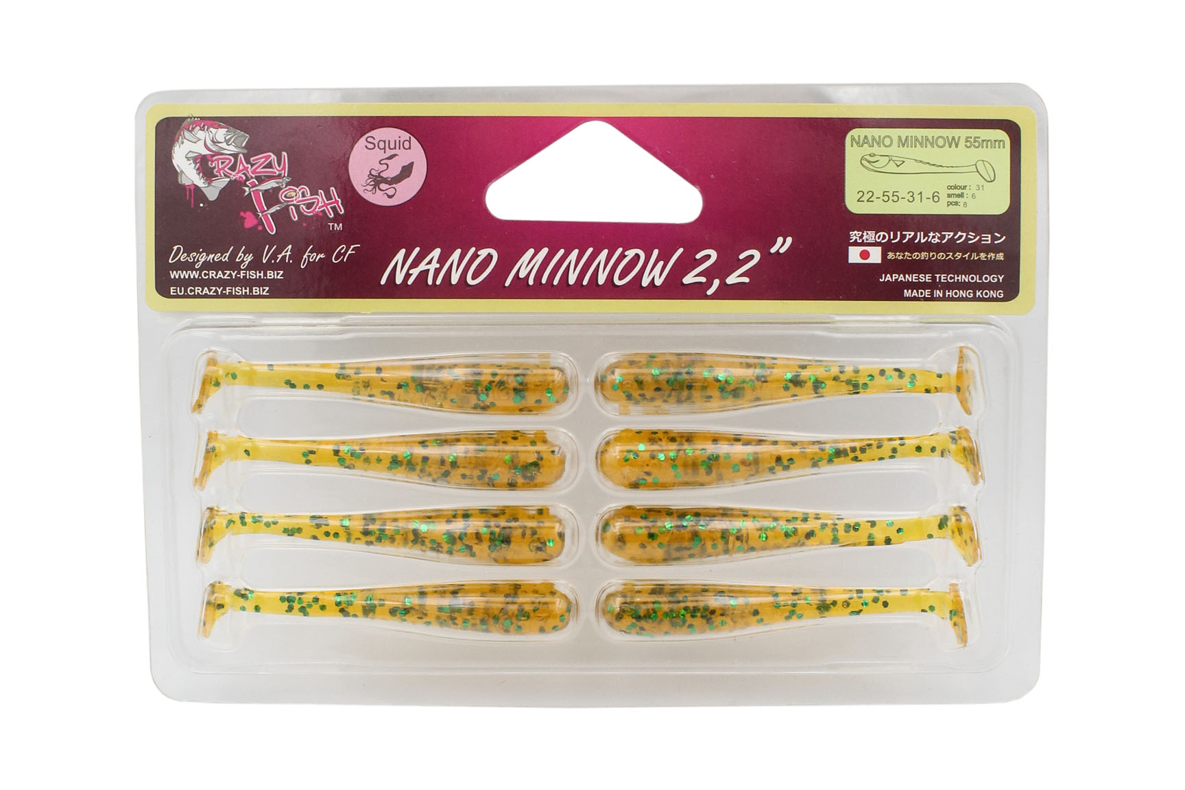 Приманка Crazy Fish Nano Minnow 2,2" 22-55-31-6 - фото 1