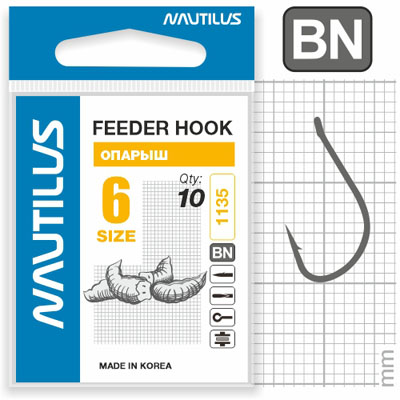 Крючок Nautilus Sting Feeder Фидер/опарыш S-1135BN №6 - фото 1