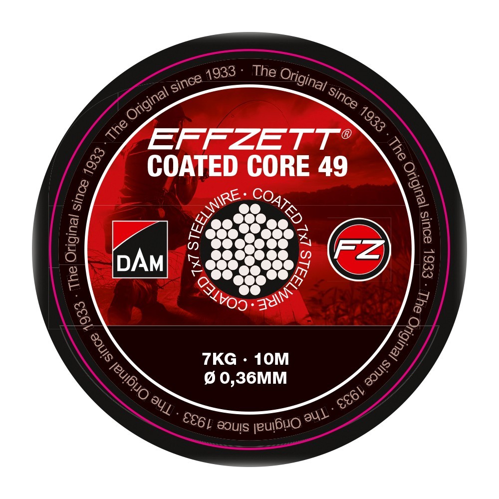 Поводковый материал DAM Effzett Coated Core49 Steeltrace 10м 16кг black - фото 1