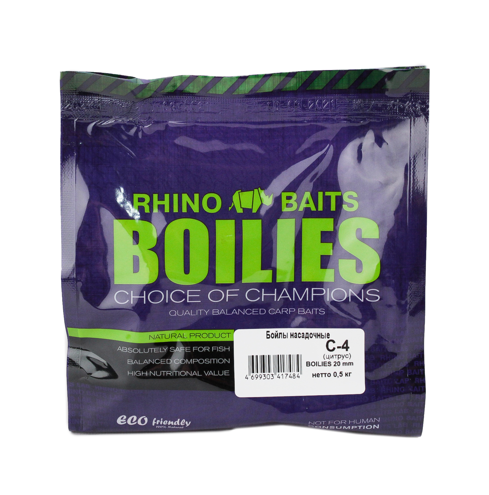 Бойлы Rhino Baits насадочные C-4 цитрус 20мм 500гр - фото 1