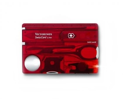 МП Швейцарская карта Victorinox SwissCard Lite красный полупрозрачный - фото 1