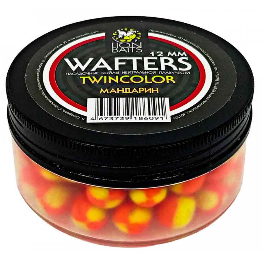 Бойлы Lion Baits Wafters двухцветные мандарин 12мм - фото 1