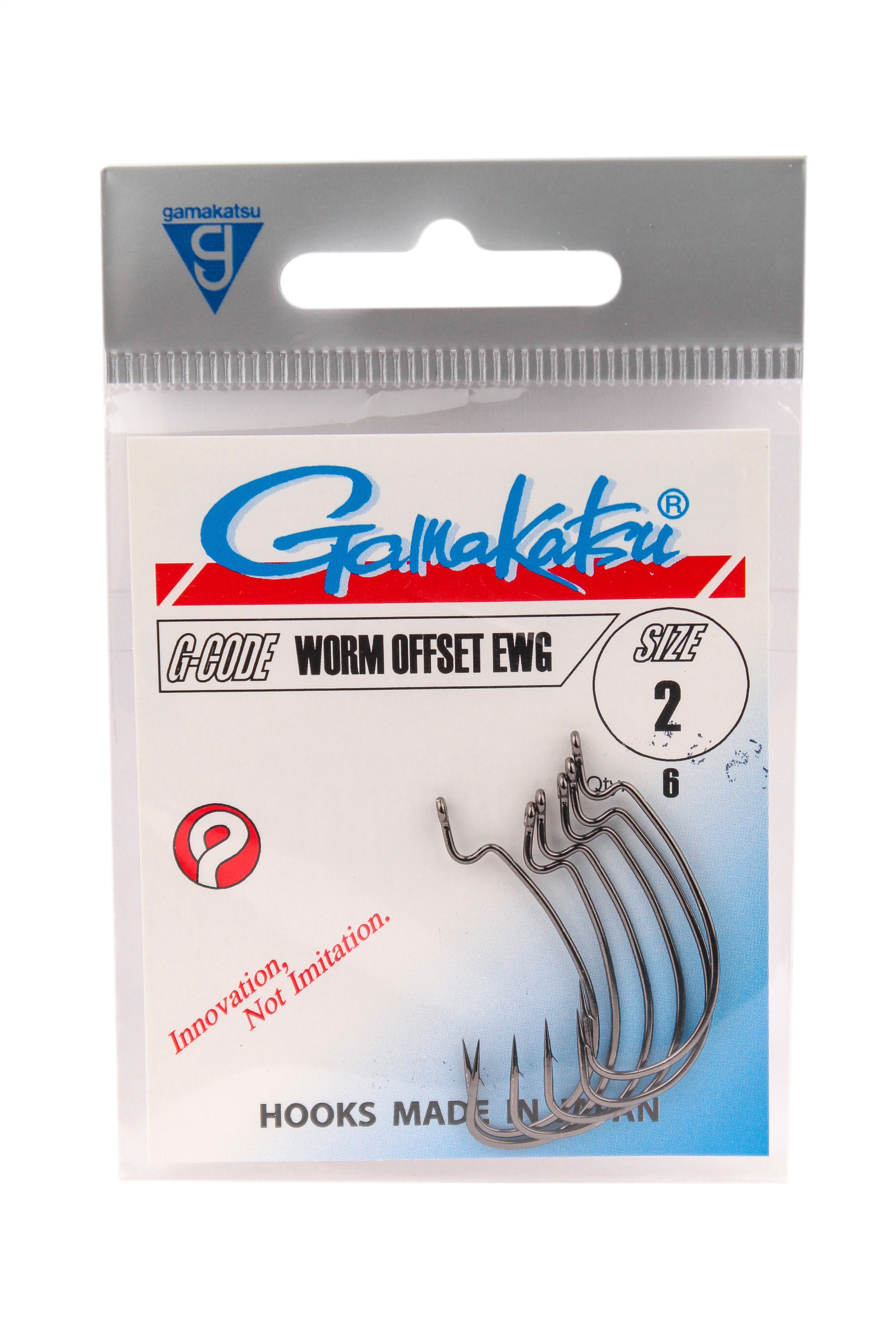 Крючок Gamakatsu Worm EWG offset black №2 - фото 1