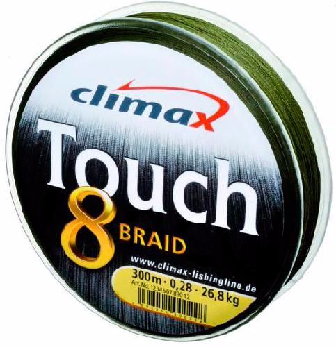 Шнур Climax Touch 8 braid 135м 0,18мм 16,6кг темно-зеленый  - фото 1