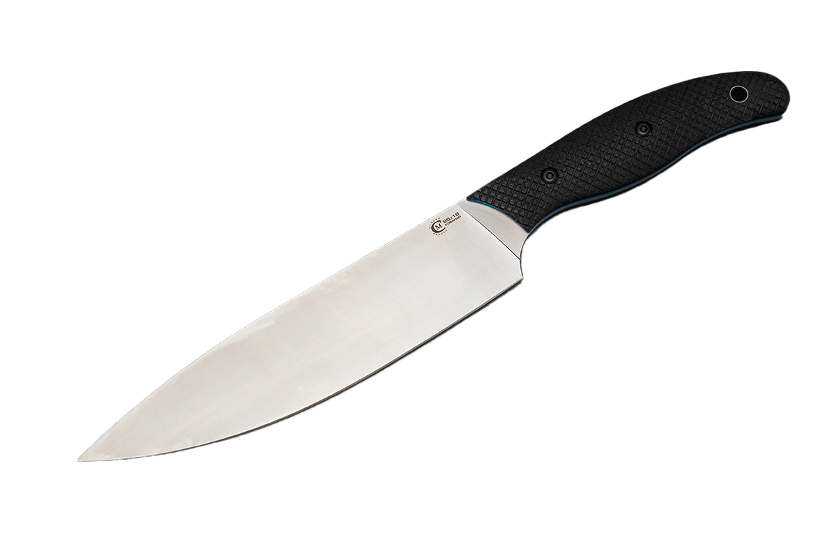 Нож ИП Семин Хлебный ст.95х18 ц.м. рук.G10 черный с чехлом - фото 1