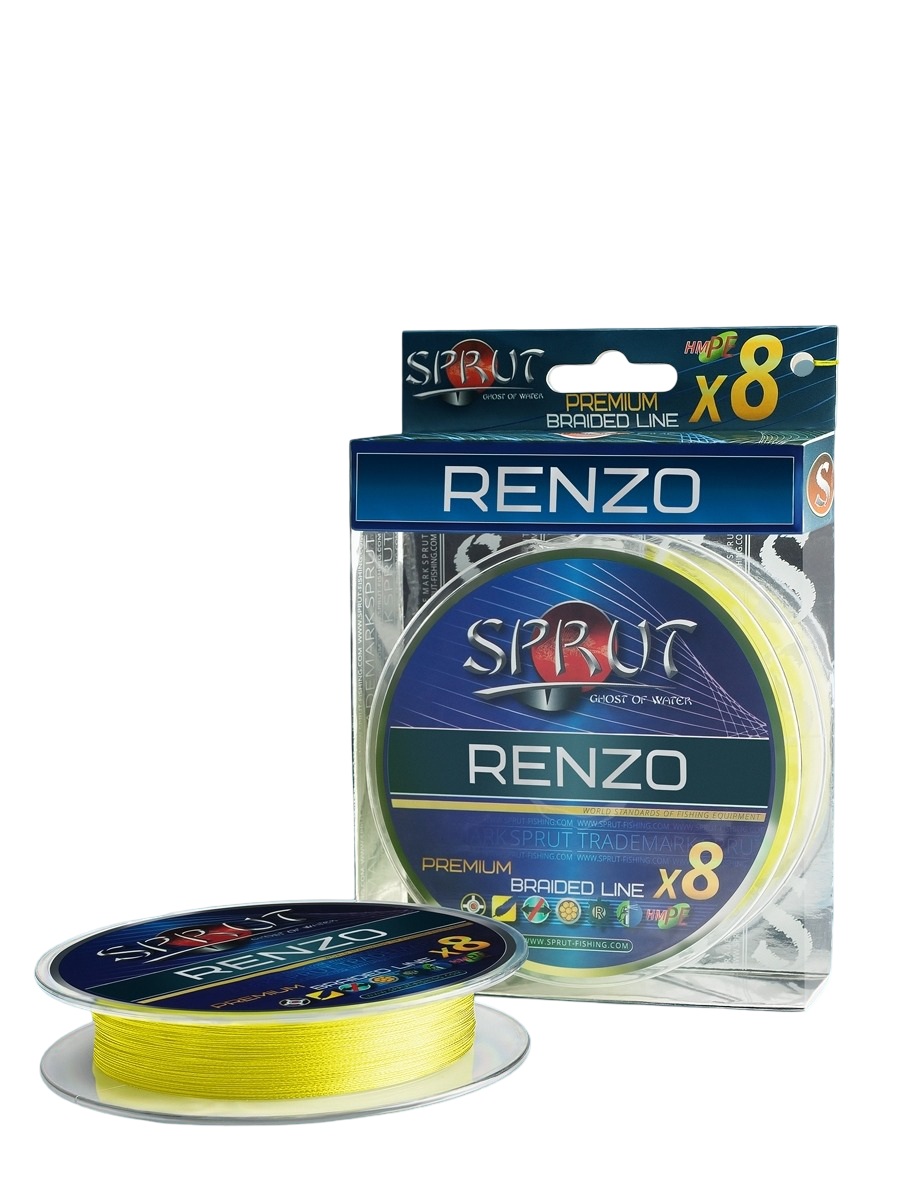 Шнур Sprut RENZO Soft Premium Braided Line x8 140м Fluo Yellow 0,16мм 14,3кг - фото 1