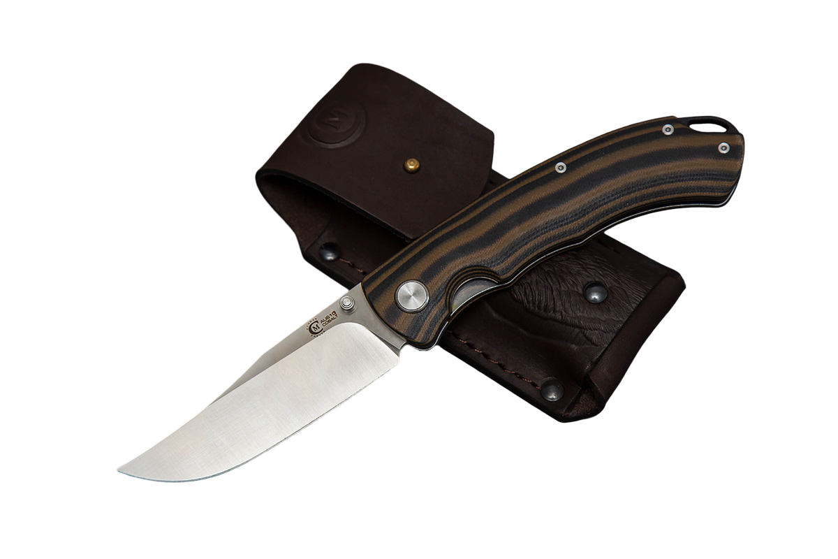Нож ИП СЕМИНА Таежник сталь AUS-10 рукоятка G10 черно-коричневая складной - фото 1