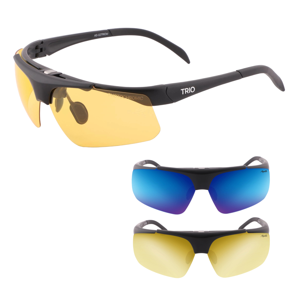 Очки Aquatic Trio синие желтые зеркальное покрытие photochromic - фото 1