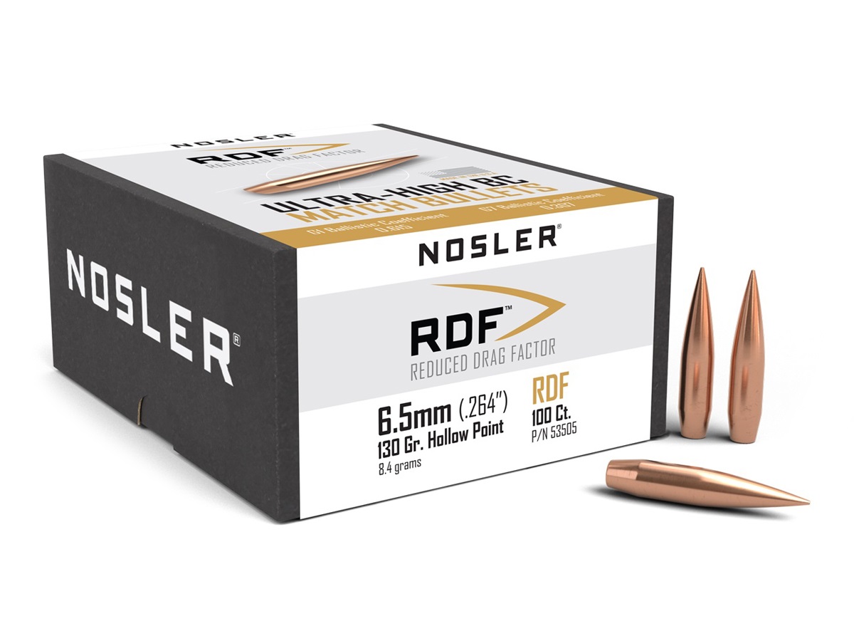 МП Пуля Nosler RDF (Hollow Point) кал. 6,5 мм / .264" (130 grain / 8,4 г) уп. - фото 1