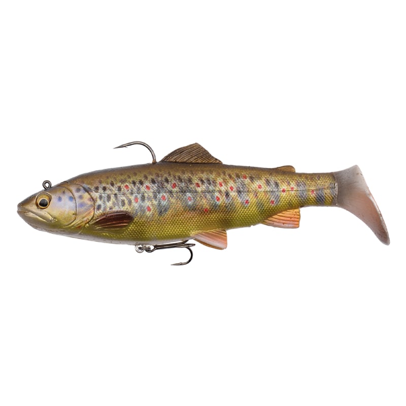 Приманка Savage Gear 4D Trout Rattle Shad 17см 80гр Medium Sink Dark Brown Trout - фото 1