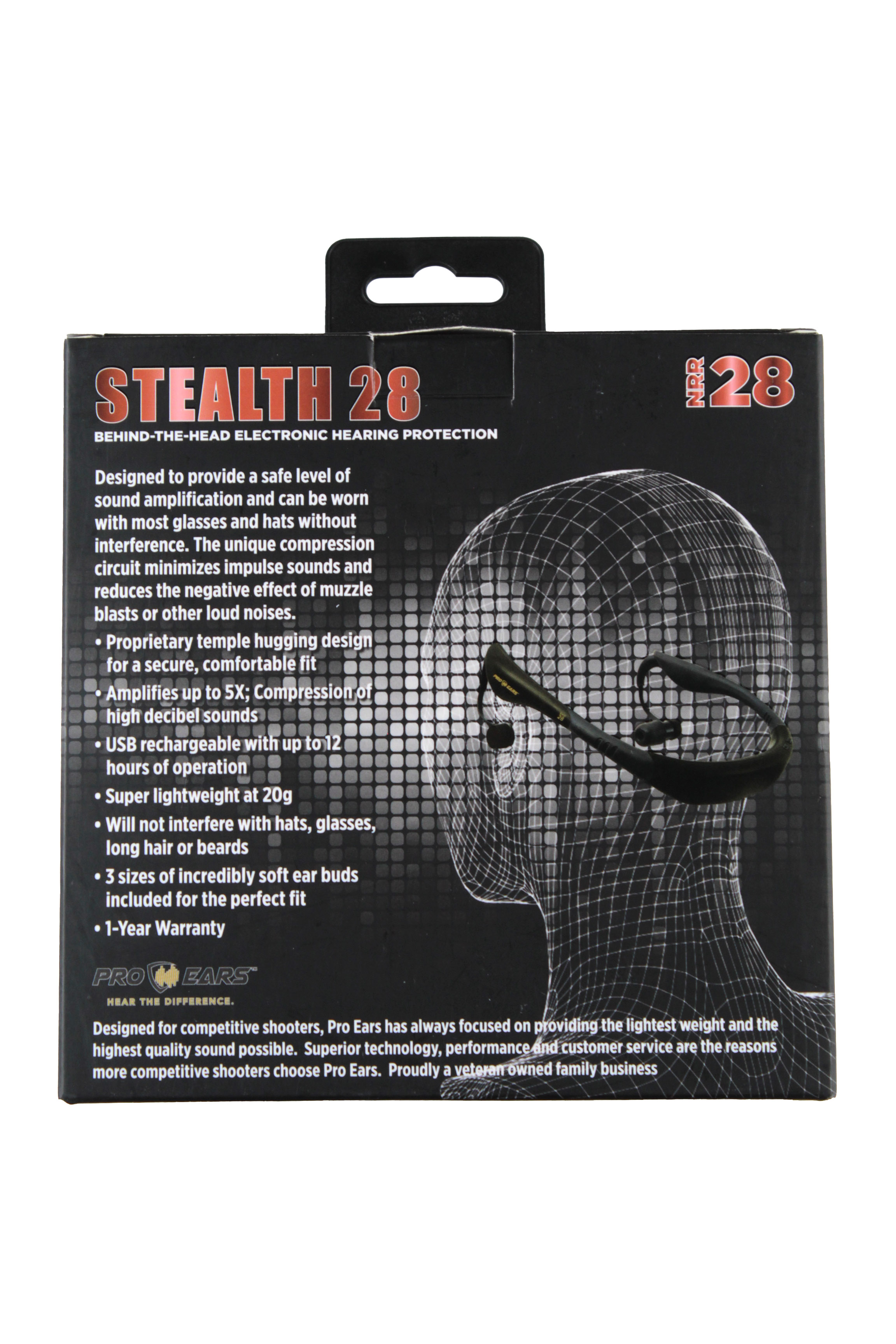 Беруши Pro Ears Stealth 28 активные  стерео хаки/черный - фото 1