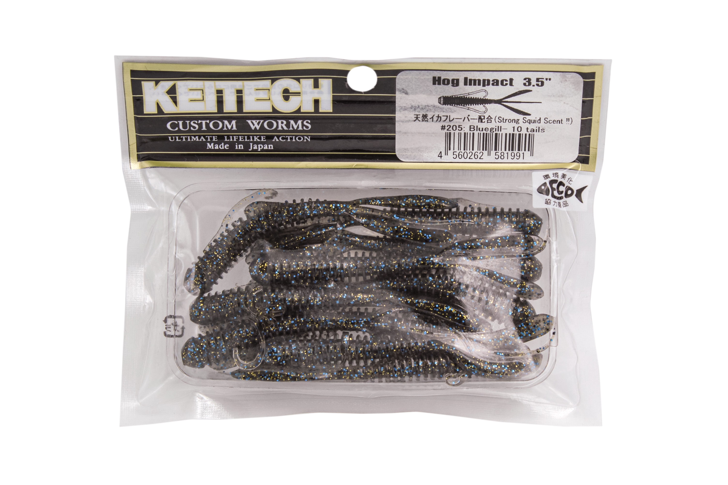 Приманка Keitech Hog Impact 3,5&quot; 205 bluegill 10шт - фото 1