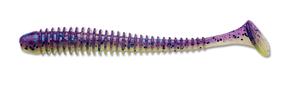 Приманка Keitech виброхвост Swing impact 4,5" Pal 06 violet lime belly - фото 1