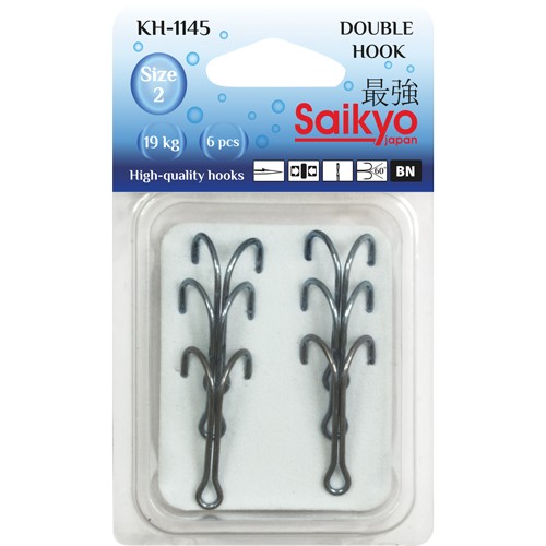 Крючки Saikyo двойн.KH-1145 №2 BN 6шт - фото 1
