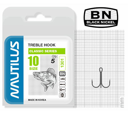 Крючок Nautilus Sting treble SST 1301 №10 уп.5шт - фото 1