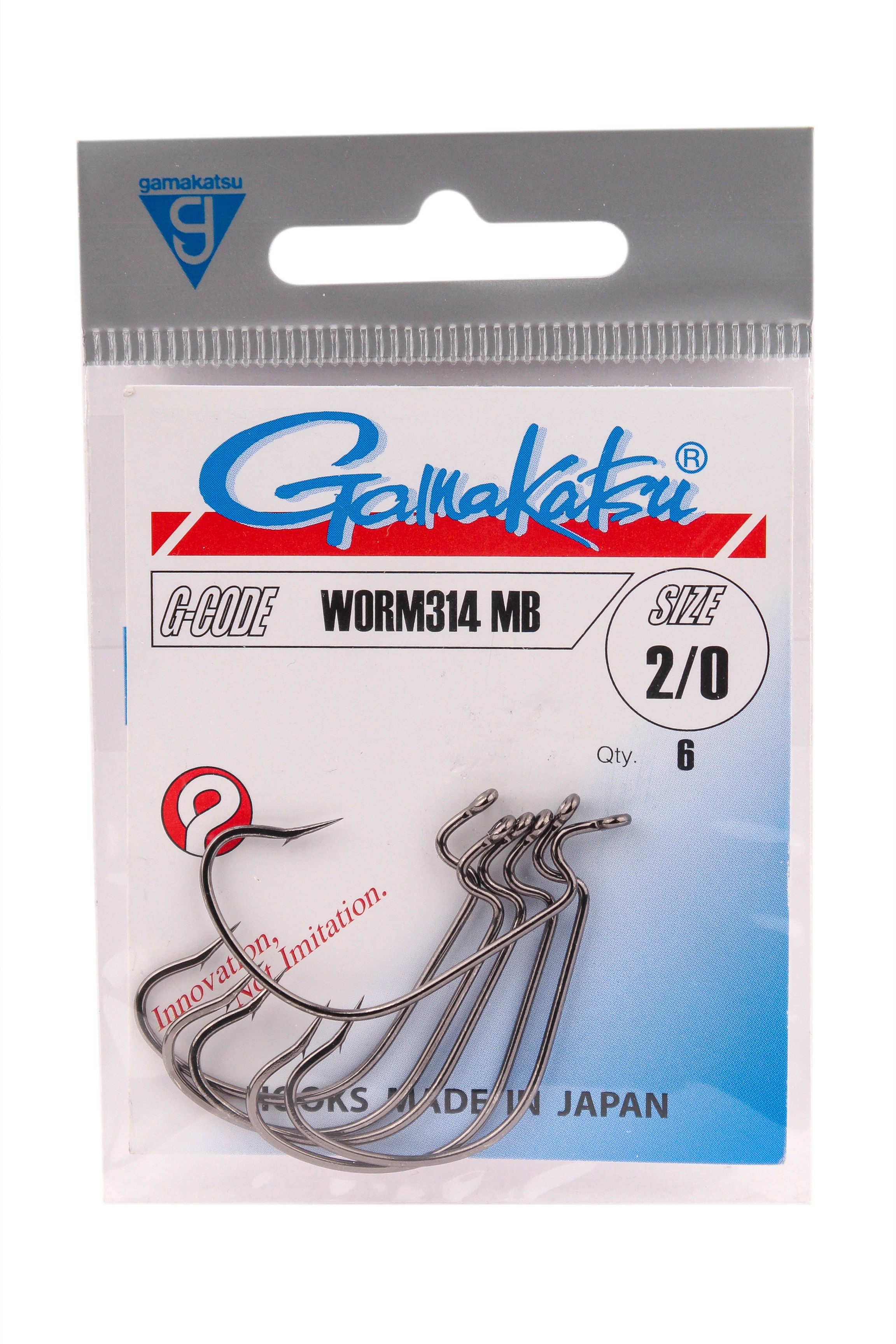 Крючок Gamakatsu офсетный Worm 314 №2/0 - фото 1