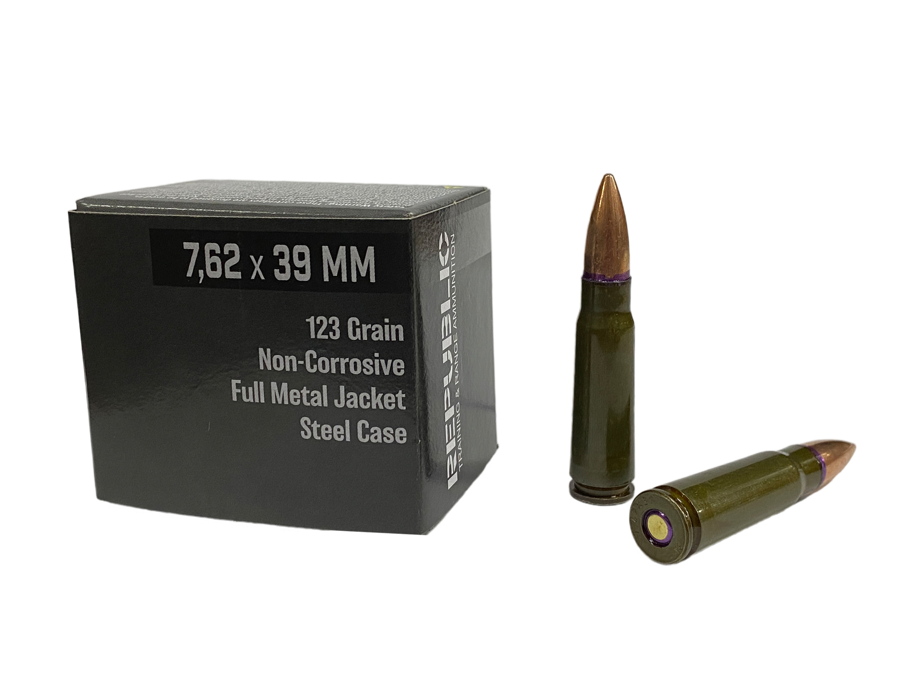 Патрон 7,62х39 Republic FMJ 8,0г