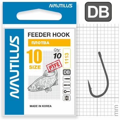 Крючок Nautilus Sting Feeder Фидер/плотва S-1113PTFE №10 - фото 1
