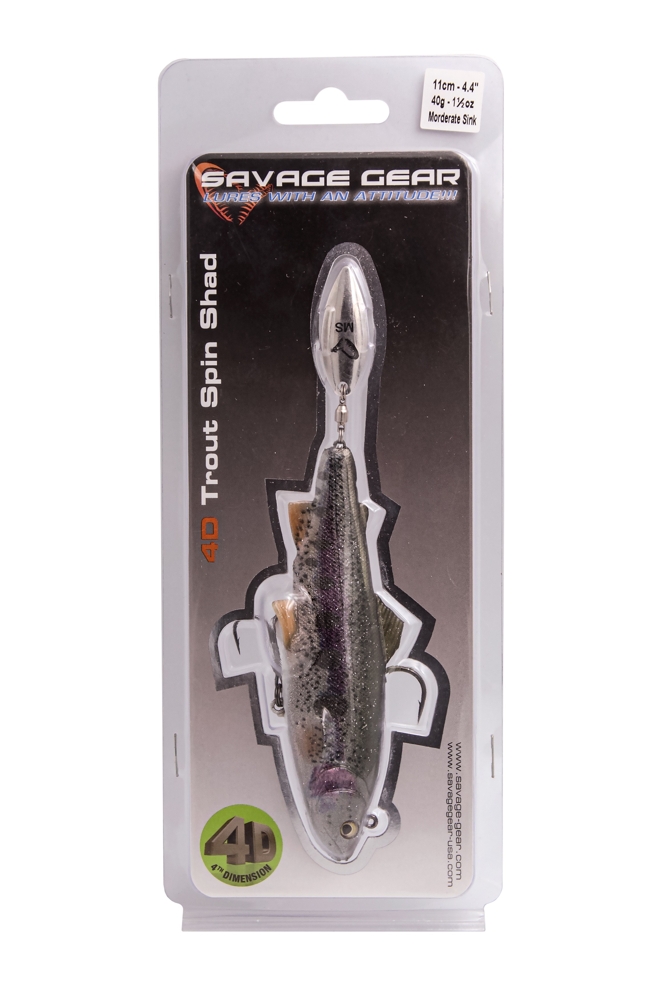 Приманка Savage Gear 4D Trout rattle shad 11см 40гр MS 01 rainbow trout - фото 1