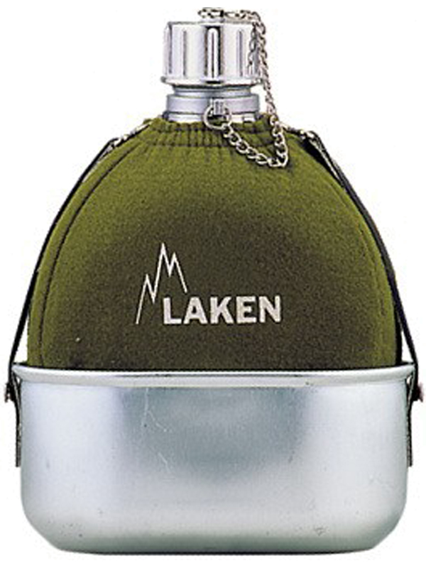 Фляга Laken 124 Screw в чехле с миской 1л зеленая - фото 1