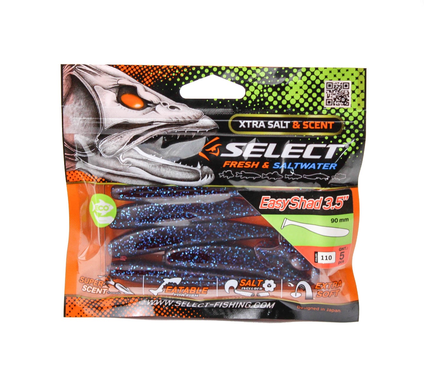 Приманка Select Easy Shad 3,5&quot; цв. 110 уп 5шт - фото 1