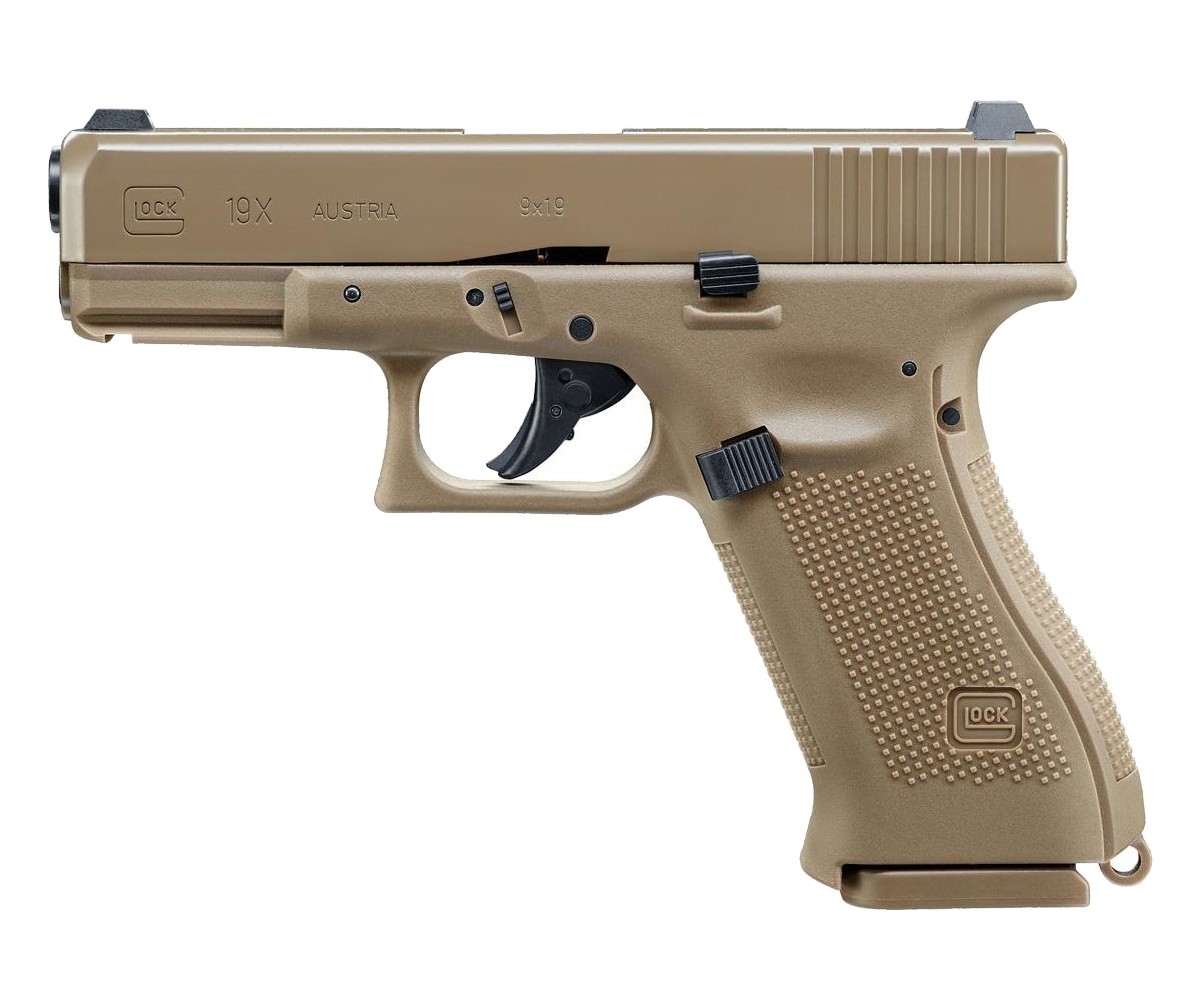 МП Пистолет Umarex Glock 19X металл песок 4,5мм - фото 1