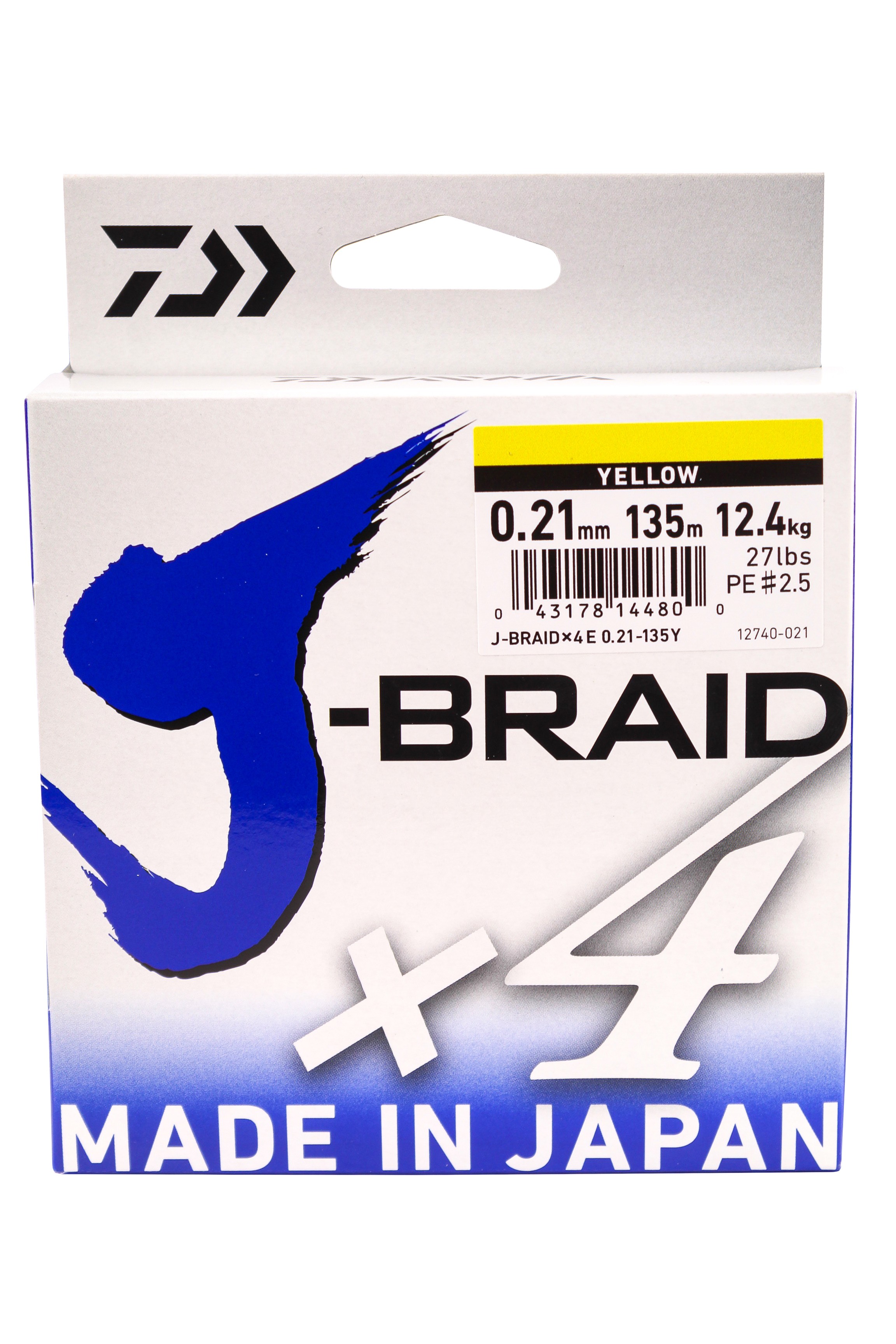 МП Шнур DAIWA J-BRAID X4E 0.21MM-135M YELLOW - фото 1