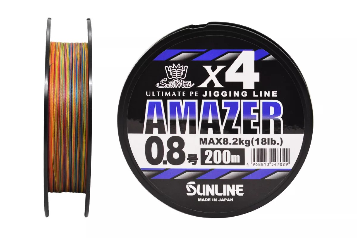 Шнур Sunline Amazer x4  0,8/8,2кг 200м Multi Color - фото 1