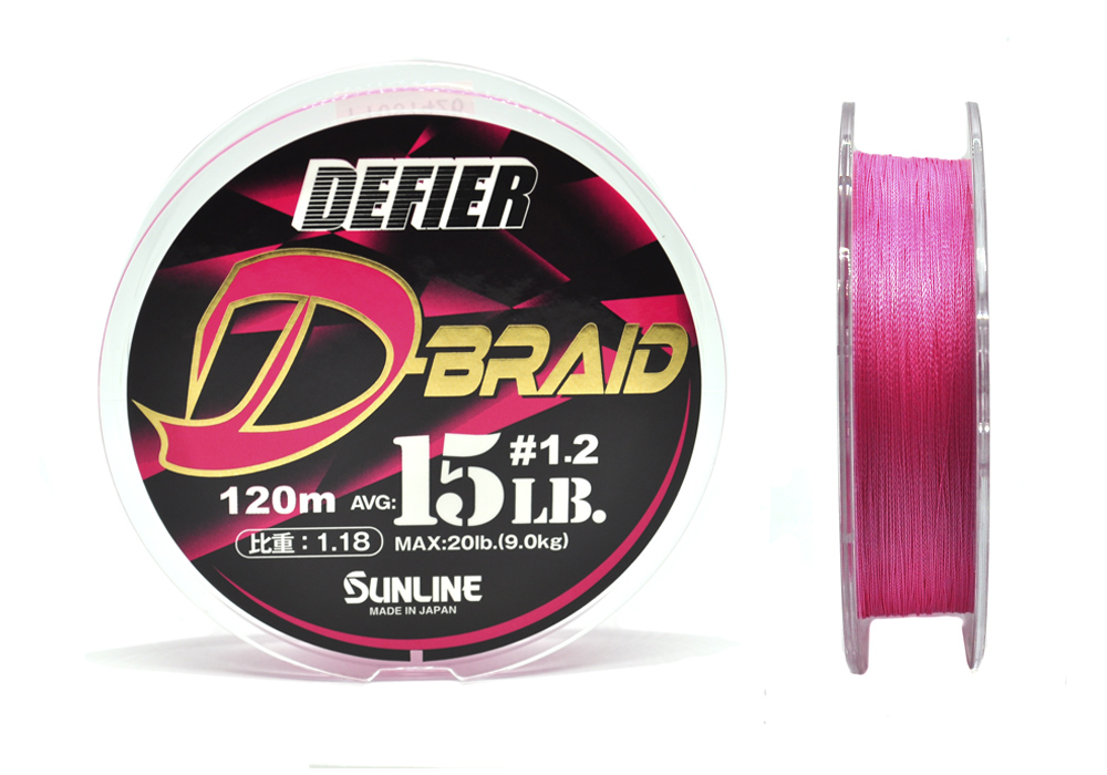 Шнур Sunline Shooter Defier D-Braid 1,2 15lb 120м Pink - фото 1