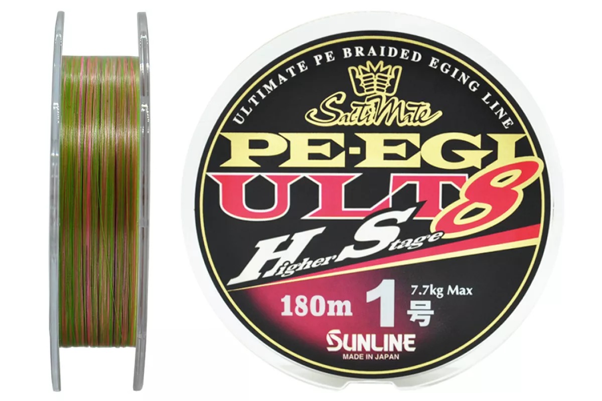 Шнур Sunline PE EGI ULT HS8  1,0/7,7кг 180м Multi Color - фото 1
