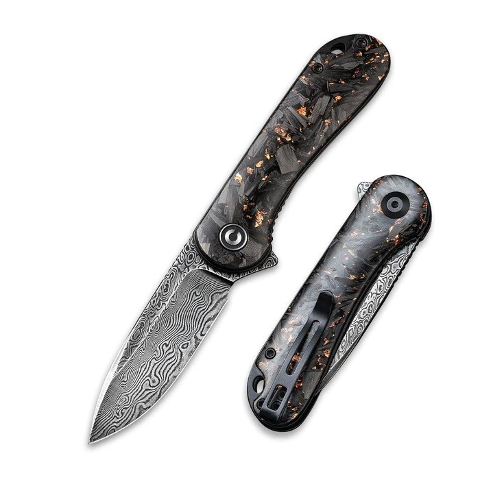 Нож Civivi Elementum Flipper Knife Carbon Fiber Handle (2.96&quot; Damascus Blade)